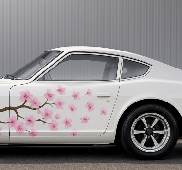 Klistermærke til bil pink kirsebærblomst - TenStickers
