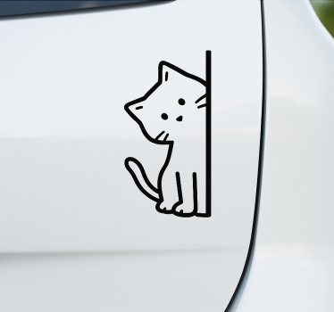 Klistermærke til bil sød simpel kat - TenStickers