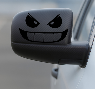 Klistermærke til bil vrede ansigtter til bagspejl - TenStickers