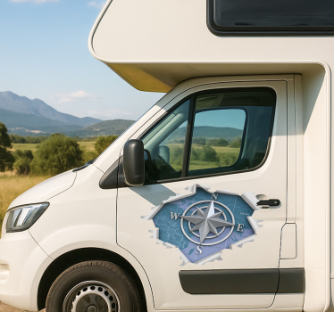 Klistermærke til campingvogn 3d effekt vindrose - TenStickers