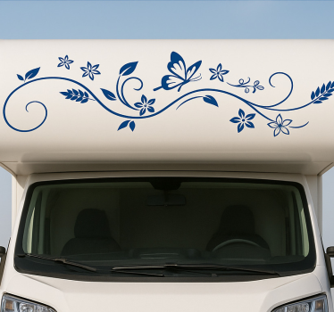 Klistermærke til campingvogn himmelblå sommerfugl - TenStickers