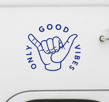Klistermærke til campingvogn med kun gode vibber - TenStickers