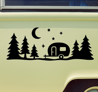 Klistermærke til campingvogn skov og natskygge - TenStickers