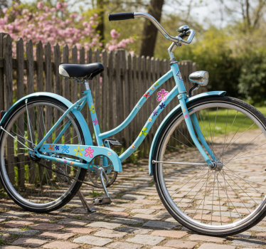 Klistermærke til cykel med groovy hippie blomster - TenStickers