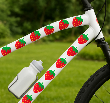 Klistermærke til cykel med jordbærmønster - TenStickers