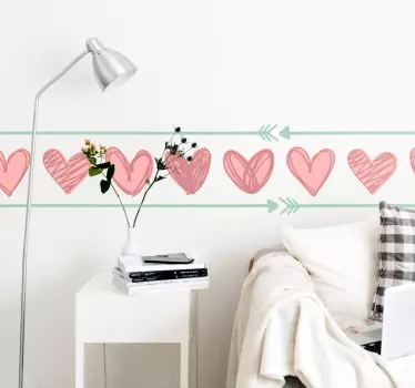 Klistermærke til hjerte vægge - TenStickers
