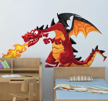 Klistermærke til ildebrand dragon børn - TenStickers