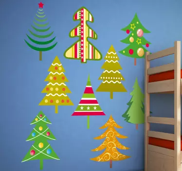 Klistermærke til juletræer - TenStickers