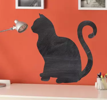 Klistermærke til tavle med kat silhuet - TenStickers