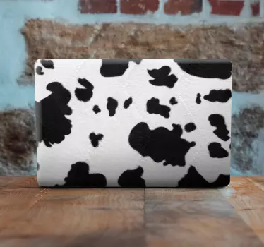Ko pletter sort og hvid laptop klistermærke - TenStickers