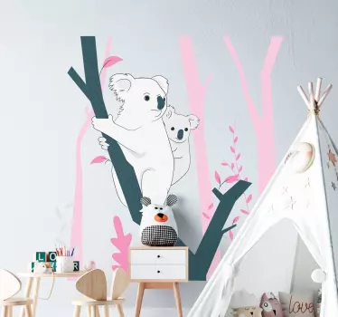 Koalaer på træ klistermærke - TenStickers
