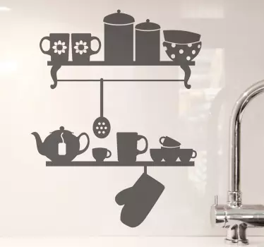 køkken hylde wallsticker - TenStickers