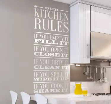 Køkken regler wallsticker - TenStickers