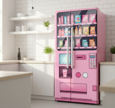 Køleskab klistermærke pink automat - TenStickers
