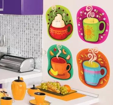 Kopper kaffe-køkkenklistermærker - TenStickers