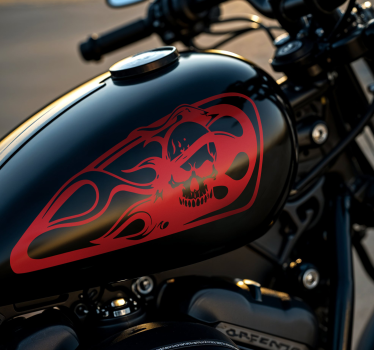 Kraniet i ild motorcykelklistermærke - TenStickers