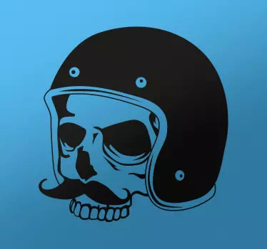 Kranium med hjelm-klistermærke - TenStickers
