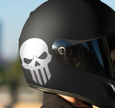 Kraniumhjelm design motorcykelklistermærke - TenStickers