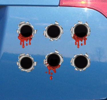 Kuglehuller med blod klistermærke til bil - TenStickers