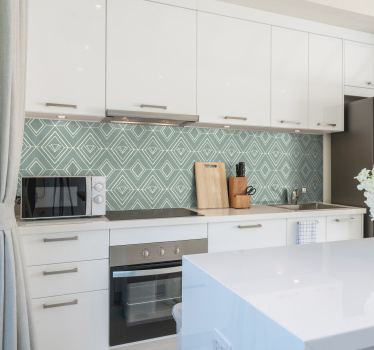 Kunst deco geometrisk mønster køkken wallsticker - TenStickers