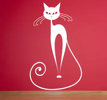 Kurvet whisker kattemærkat - TenStickers