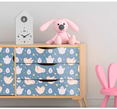 Kyllingekarakterer til børnemærkater til møbler - TenStickers
