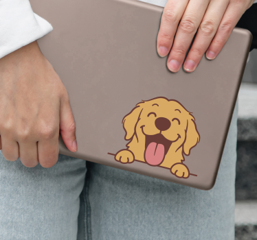Labrador med tungen ude Laptop klistermærke - TenStickers
