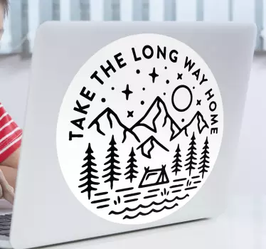 Lang vej hjem bærbar computer hud - TenStickers