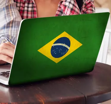 Laptop klistermærke, Brasiliansk flag - TenStickers