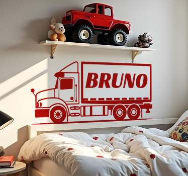 Lastbil med navn wallsticker til børn - TenStickers