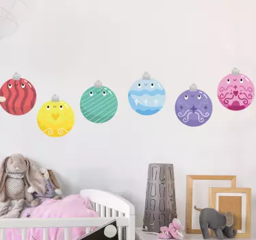 Juleklistermærke legesæt med pynt - TenStickers