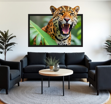 Leopard i en ramme wallsticker dyr - TenStickers