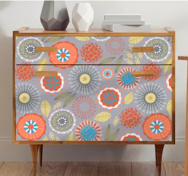 Levende blomstermotiv folie til møbler - TenStickers