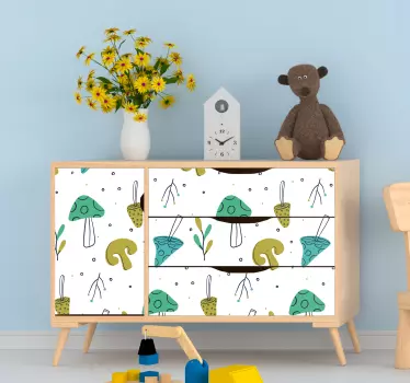 Levende svampemotiv folie til møbler - TenStickers