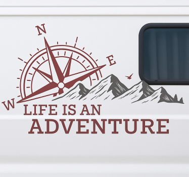 life is an adventure klistermærke til campingvogn - TenStickers