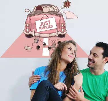 Lige gift bil klistermærke - TenStickers