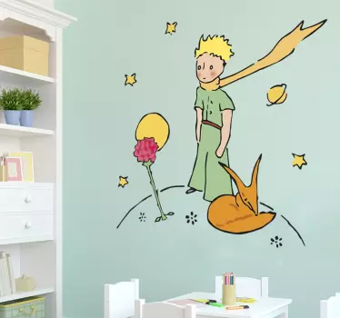 Lille prins og rose væg klistermærke - TenStickers