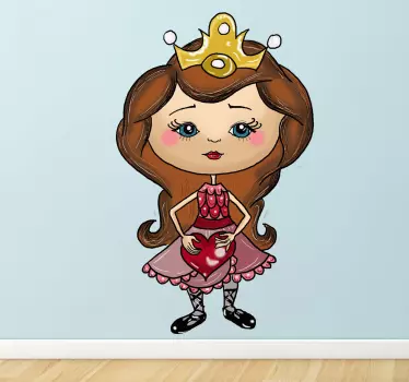 Lille prinsesse med hjerte klistermærke - TenStickers