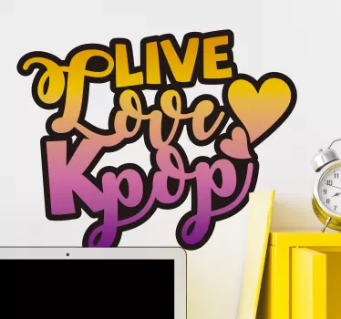 Live, elsker kpop-popmusikoverføringsbillede - TenStickers