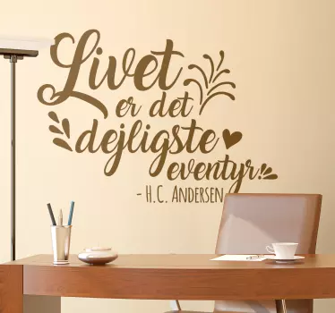 Wallsticker til stuen "Livet er et vidunderligt eventyr" - TenStickers