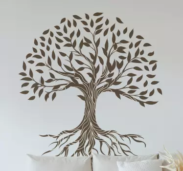 Livets træ vintage baggrund Wallsticker til stuen - TenStickers