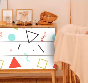 Folie til møbler med livlige geometriske elementer - TenStickers