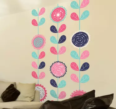Lodret blomster mærkat - TenStickers
