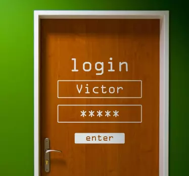 Login glasdørklistermærke - TenStickers