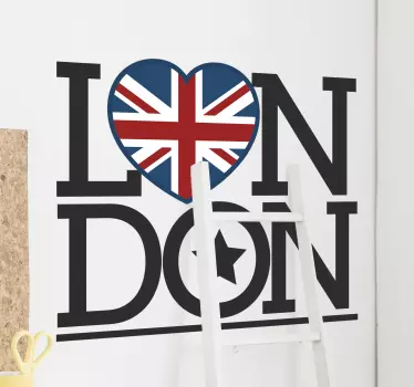 London hjerte london klistermærke - TenStickers