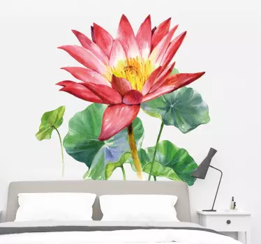 Lotus akvarel blomst væg indretning - TenStickers
