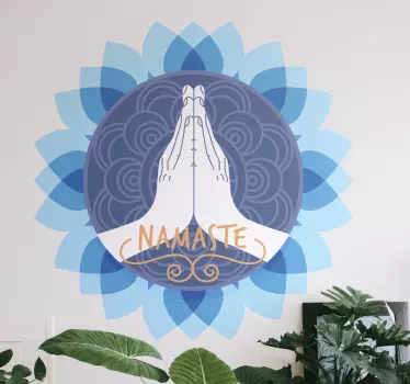 Lotus blomst namaste sætning blomst væg indretning - TenStickers