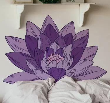 Lotus lilla blomst væg indretning - TenStickers