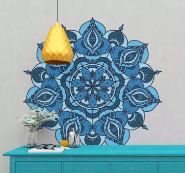 Lotusblå mandala blomsterindretning - TenStickers