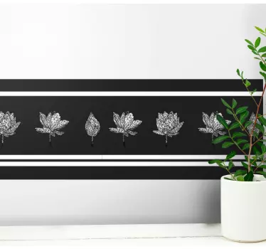 Lotusblomst kant klistermærke med lav poly linje - TenStickers
